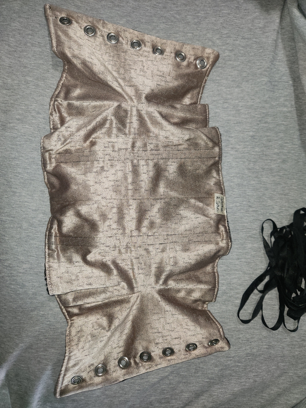 Ditd Black Medallion Wench Corset Brocade Silver Renaissance Faire Garb - Picture 4 of 6